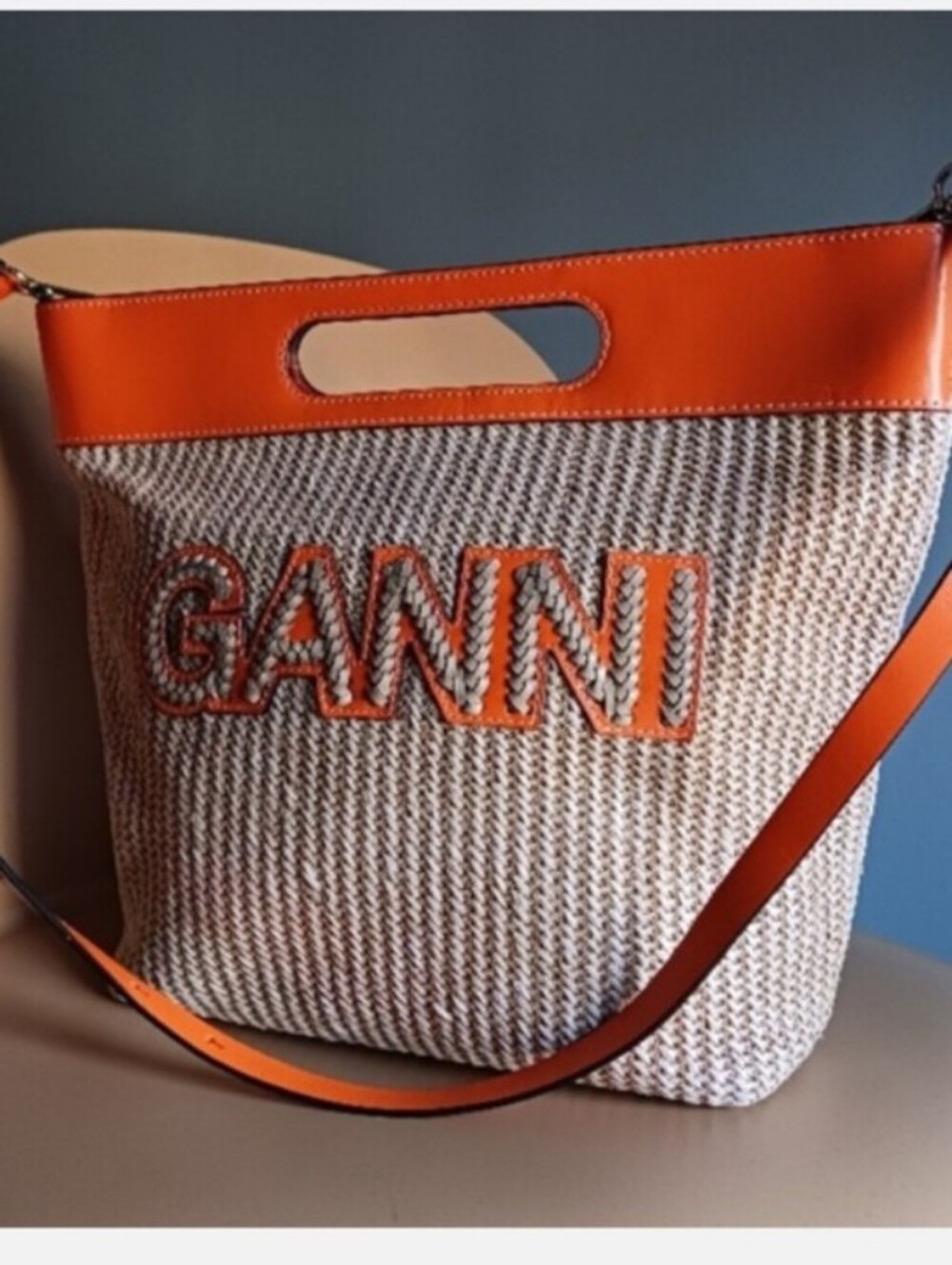 Ganni Straw Crossbody/ Handbag Bag